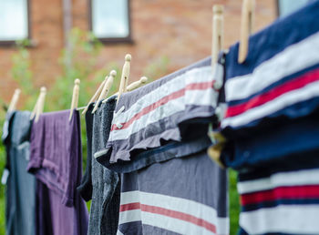 Clothes drying on clothesline