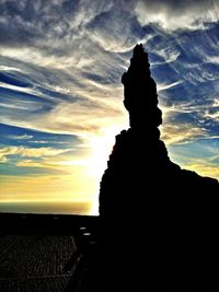 Silhouette of mountain at sunset