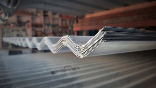 Close-up of open book on table in building