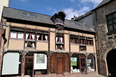 Low angle view of old building against sky