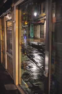 Illuminated street light at night