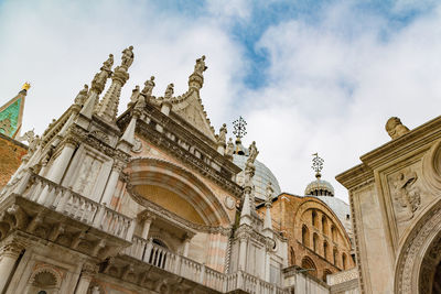 Piazza san marco in venice, bottom view. basilica san marco, venice, italy. cathedral of san marco 