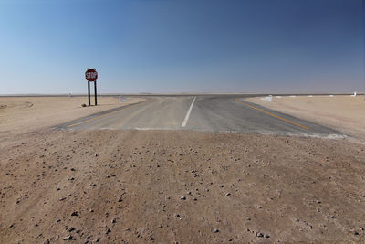 Scenic view of desert against clear sky