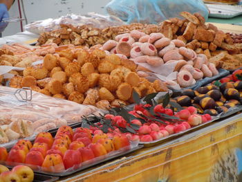 Various fruits for sale at market stall