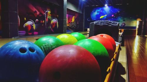 Close-up of multi colored balls