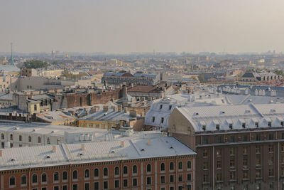 High angle view of townscape against sky