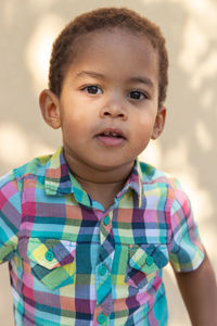 Portrait of cute boy smiling
