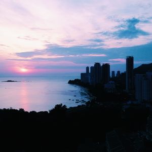 View of sea at sunset