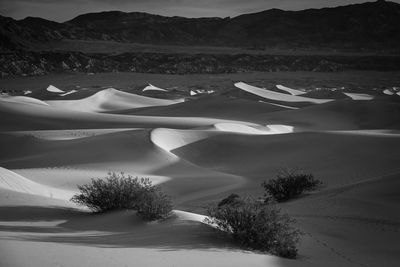 High angle view of sand dune in desert