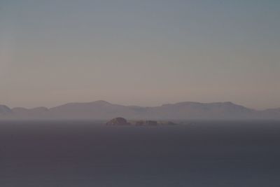 Scenic view of mountains against clear sky