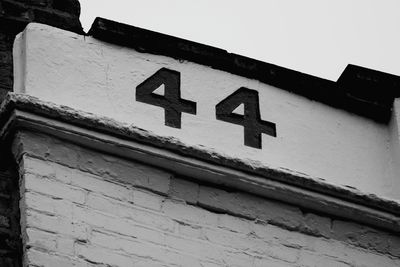 Low angle view of information sign