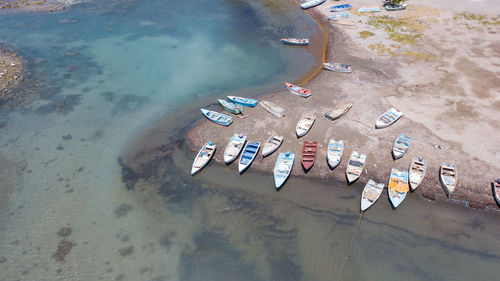 High angle view of beach