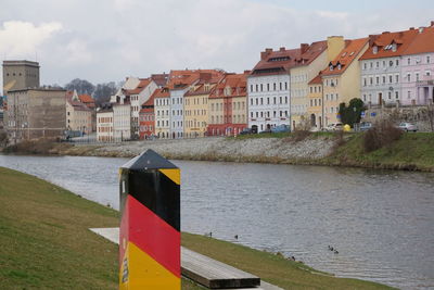 View of canal along buildings