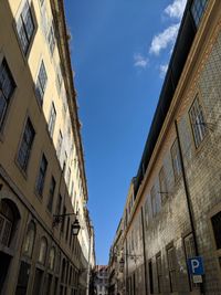 Low angle view of buildings against sky