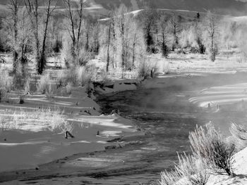 Scenic view of lake during winter