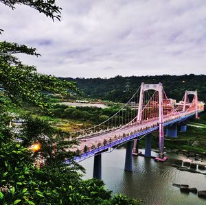 Bridge over river against sky