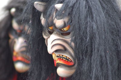 Close-up of monster masks