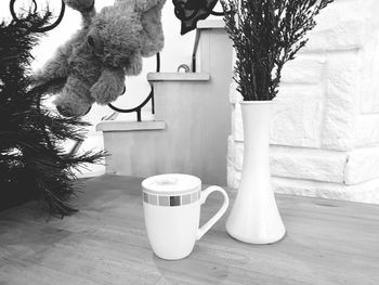 Coffee cup on table