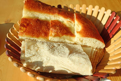 Close-up of dessert in plate on table