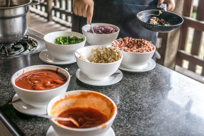 Close-up of food on table