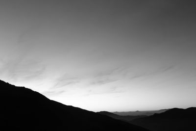 Silhouette of mountains against sky