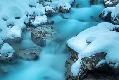 Scenic view of frozen river during winter