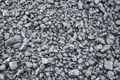 Natural black charcoal texture for background, fuel for coal industry. top view, close up.