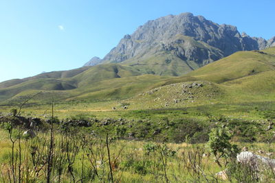 Scenic view of mountains against sky