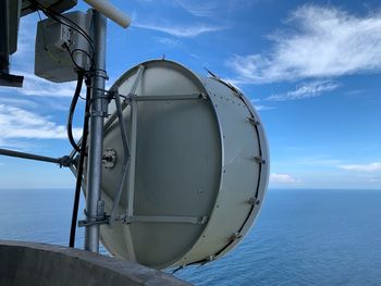 Nautical vessel on sea against sky