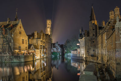 Panoramic view of city at night