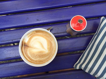 Close-up of coffee on wooden table