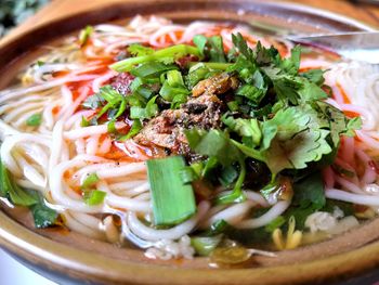 Close-up of meal served in plate