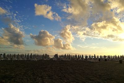 Panoramic view of sea against sky during sunset