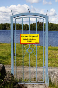 The sign says - prohibited to swim from this jetty