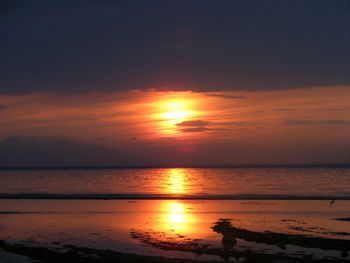 Scenic view of sea at sunset