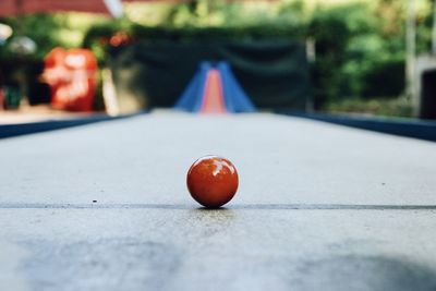 Close-up of minigolf ball 