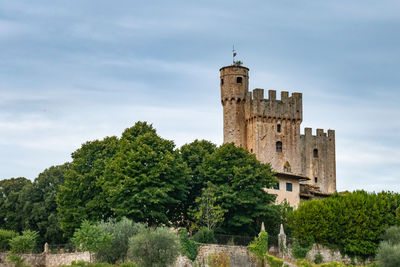 Landscape with castle from via francigena, tuscany, italy