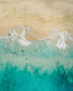 Close-up of sea waves from above