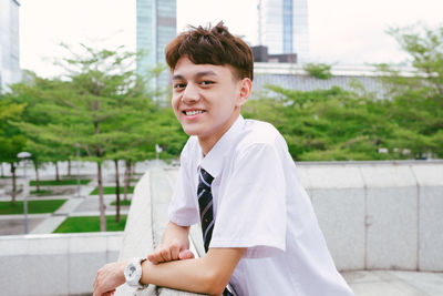 Portrait of boy smiling