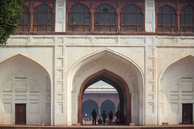 Group of people at historical building