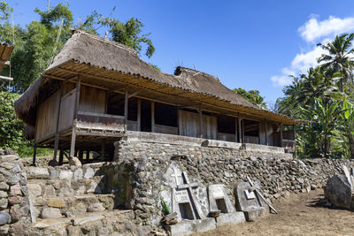 Low angle view of traditional building against sky