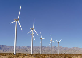 Wind turbines in the desert.
