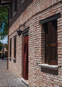 Closed door of building