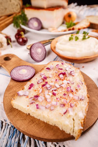 Close-up of food on table