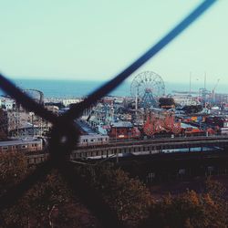 Cityscape with sea in background