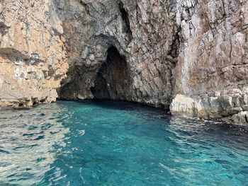 Rock formation in sea