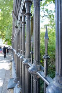 Close-up of metallic structure in building