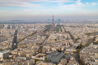 Aerial view from tour montparnasse at the city of paris, france