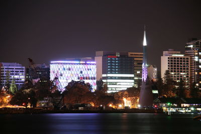 Illuminated city at night