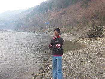 Full length of man on beach